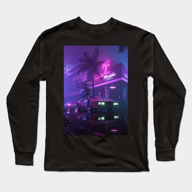 Mallibu nights Long Sleeve T-Shirt by skiegraphicstudio